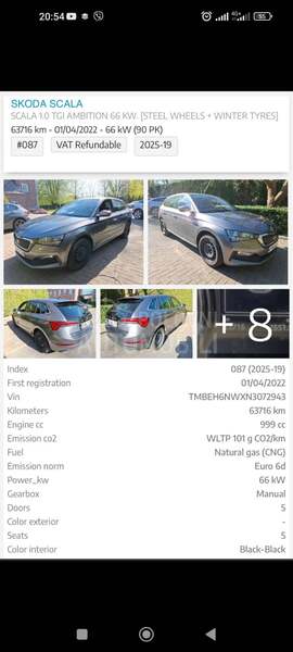 Škoda Scala 1.0 TGI METAN