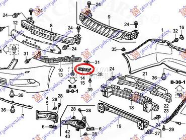 NOSAC PREDNJEG BRANIKA za Honda Accord od 2008. do 2015. god.