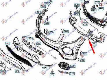 Spojler prednjeg branika za Mercedes Benz GLS Klasa od 2015. do 2019. god.