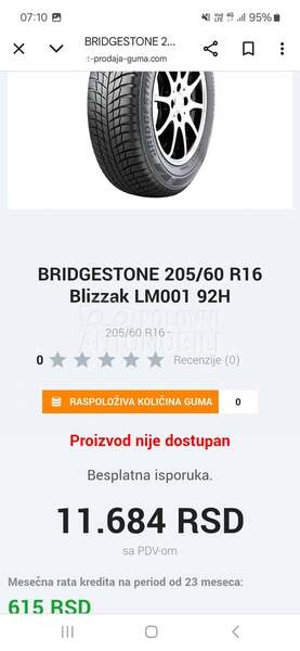 Bridgestone 205/60 R16 Zimska