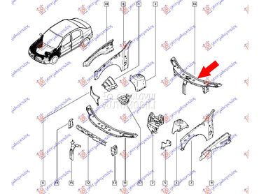 Vezni lim za Dacia Logan od 2016. do 2021. god.