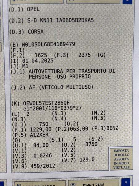 Opel Corsa D 1.2b vel. servis