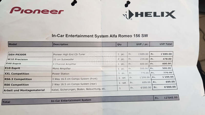 Alfa Romeo 156 PIONEER HELIX