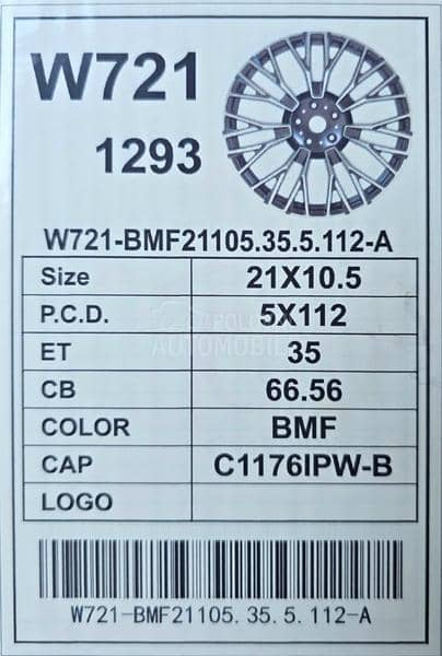 Aluminijumske felne bmw replica x5 x6 21" 5 x 112
