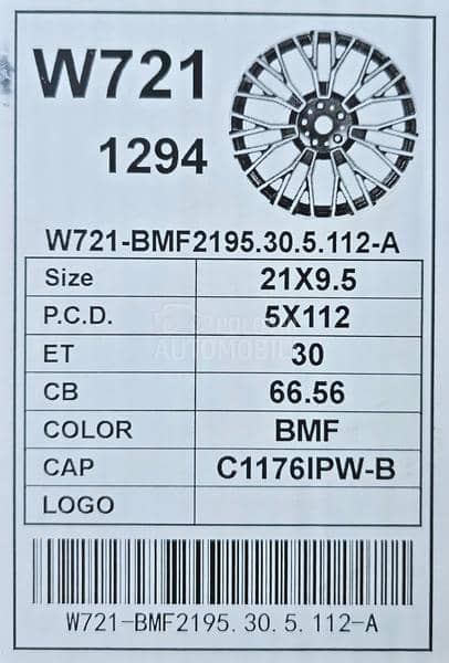 Aluminijumske felne bmw replica x5 x6 21" 5 x 112