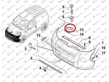 NOSAC PREDNJEG BRANIKA za Fiat Fiorino od 2008. do 2016. god.