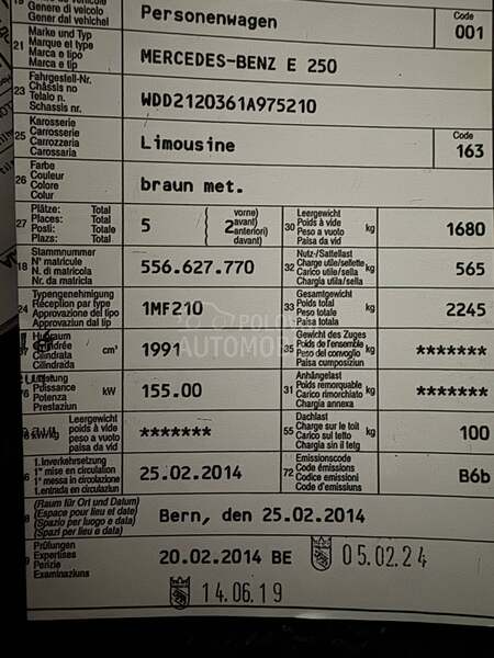 Mercedes Benz E 250 2.0 FUL MATIK CH