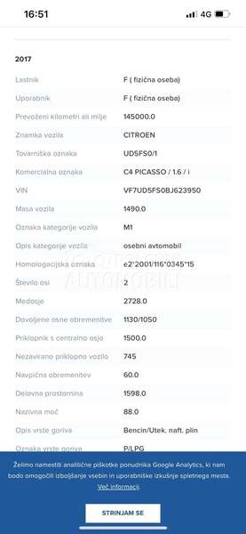 Citroen C4 Picasso 1,6i  LPG