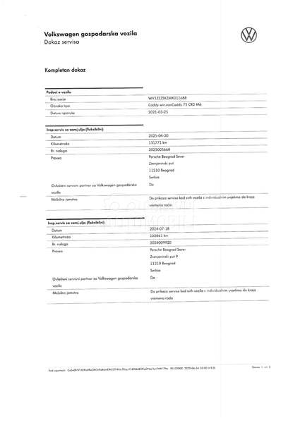 Volkswagen Caddy N1/5 SED/VIRTUAL