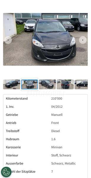 Mazda 5 1.6D/7Sed./Nova