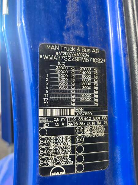 MAN TGS 35.440 Bordmatic kipa