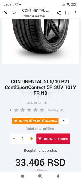 Continental 265/40 R21 Letnja