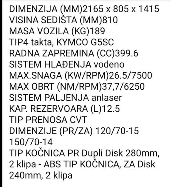 Kymco X citing S 400