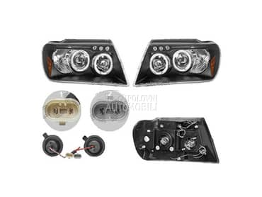 Farovi Angel Eyes Hrom-Crni za Jeep Grand Cherokee