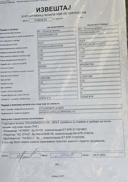 Volkswagen Golf 7 TSI TNG