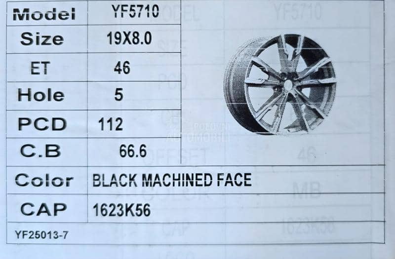 Aluminijumske felne bmw replica 19" 5 x 112