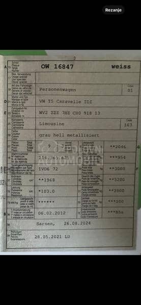 Volkswagen Transporter T5 CARAVELLE 9 SED CH