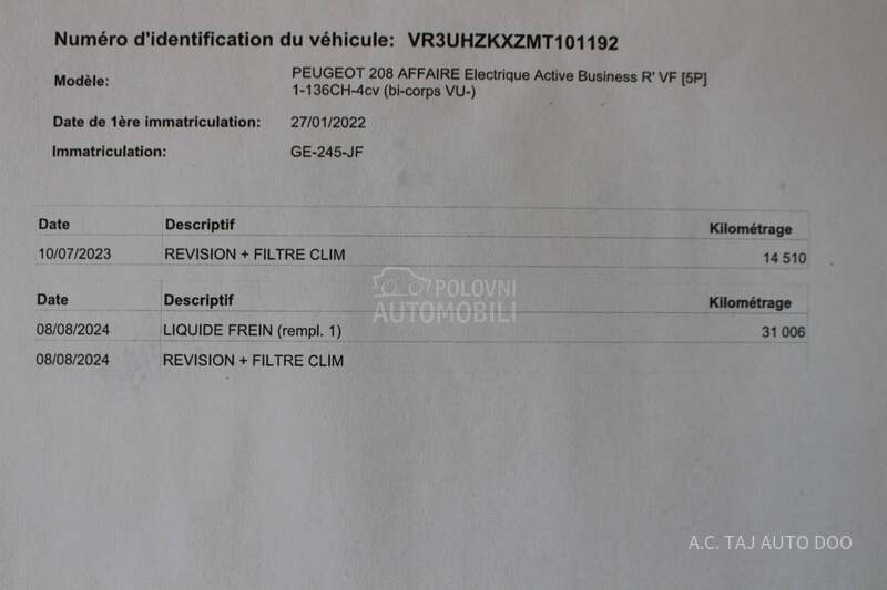 Peugeot 208 ELEKTRO 50 KW