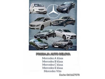 kompletan auto u delovima za Mercedes Benz A Klasa, B Klasa, C Klasa ... od 2000. do 2016. god.