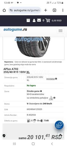 Avon 255/40 R19 Zimska