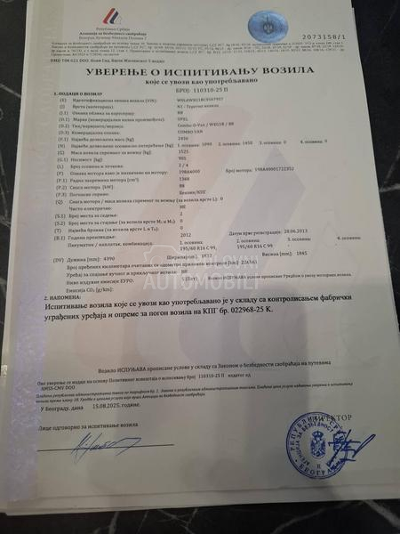 Opel Combo original KM