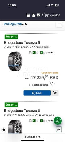 Bridgestone 215/60 R17 Letnja