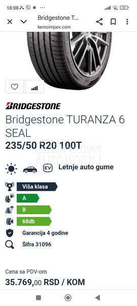 Bridgestone 235/50 R20 Letnja