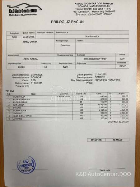 Opel Corsa D 1.2 V.s.e.r.v.i.s.