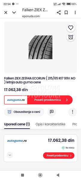 Falken 215/65 R17 Letnja