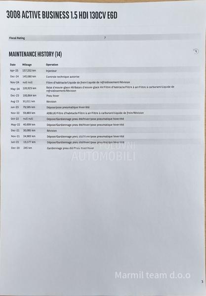 Peugeot 3008 1.5 Hdi 8mm lanac