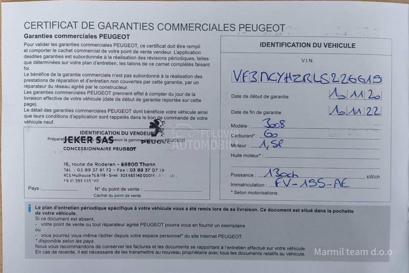 Peugeot 3008 1.5 Hdi 8mm lanac