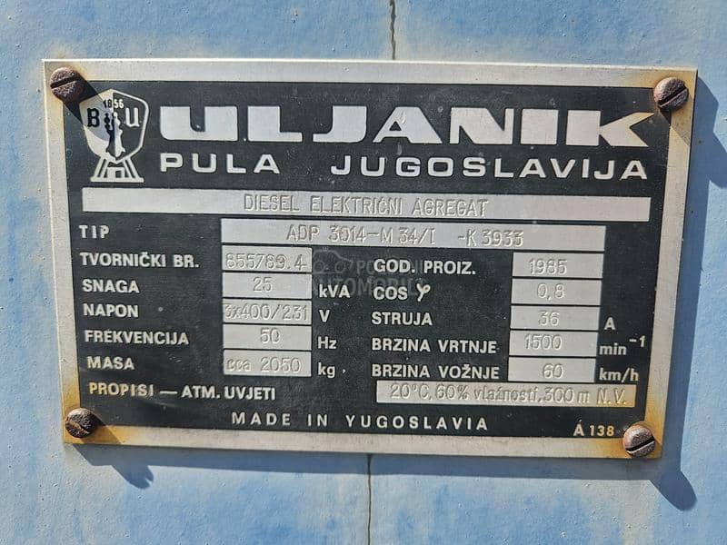 Uljanik agregat 21kw