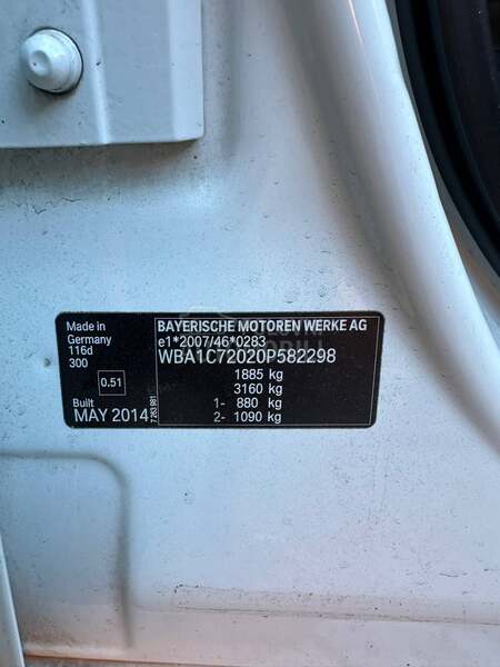 BMW 116 F20 2017. god. -  kompletan auto u delovima
