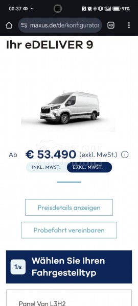 Maxus eDELIVER 9 88KWh