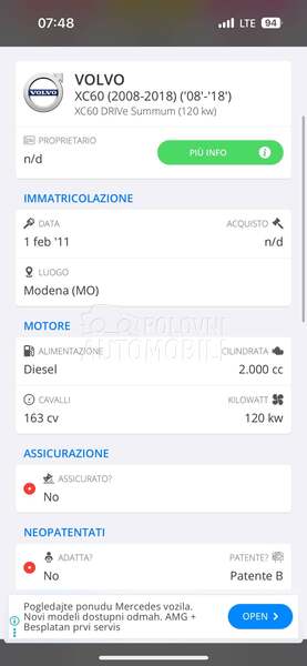 Volvo XC60 2.0d e drive