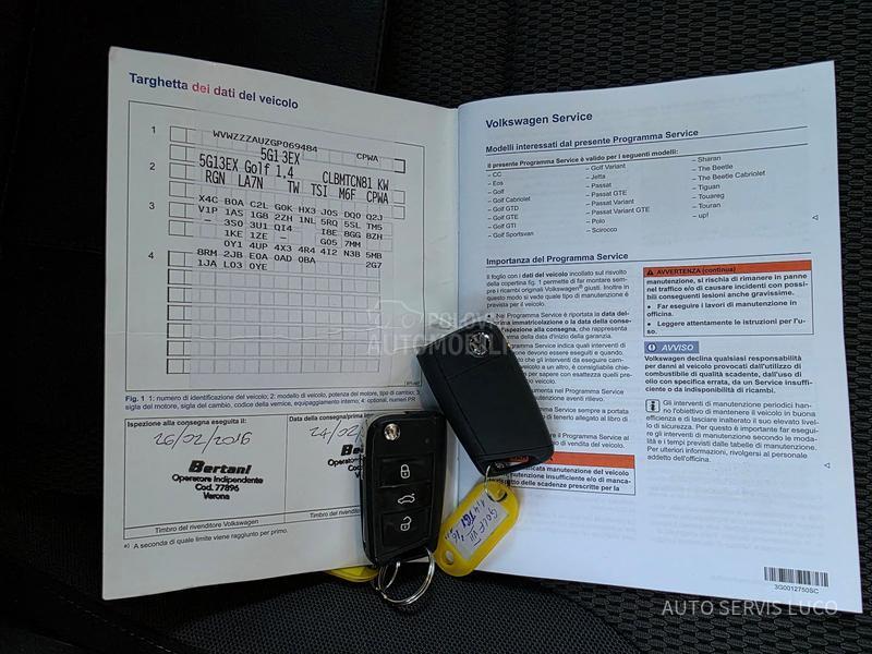 Volkswagen Golf 7 1.4 TGI s ervisiran