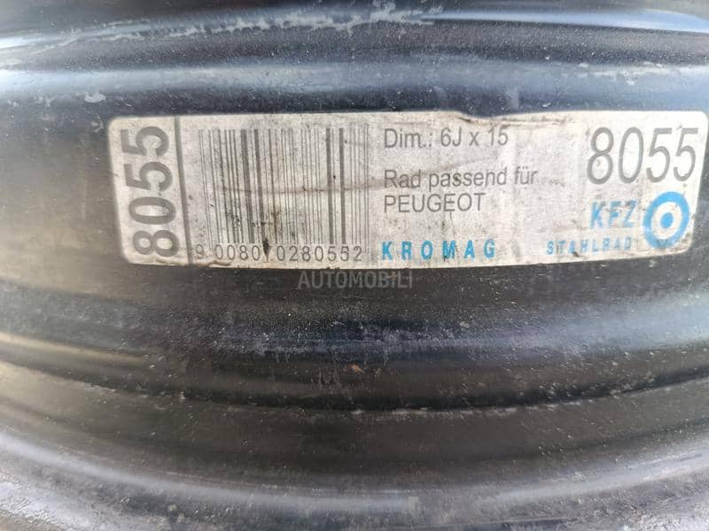 Čelične felne Peugeot Citroen 15" 4 x 108