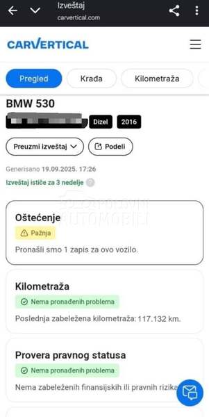 BMW 530 Reg 1 god M Paket