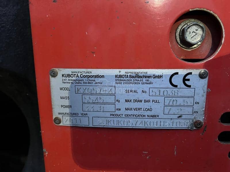 Kubota KX 057 3 kasike