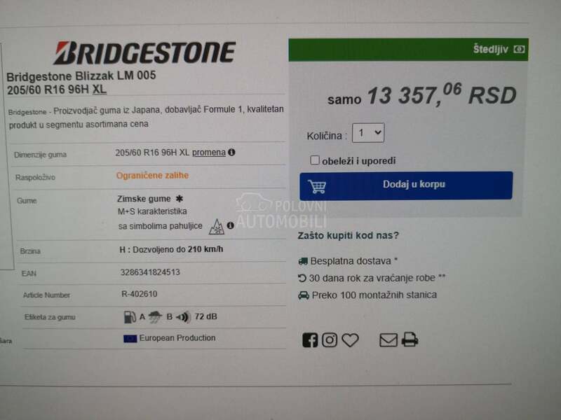 Bridgestone 205/60 R16 Zimska