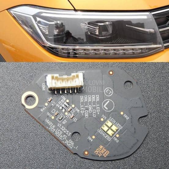 LED plocica, LED DRL levi far