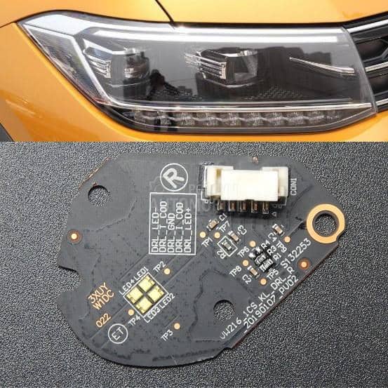 LED plocica, LED DRL desni far