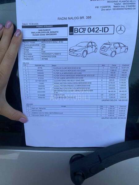 Mercedes Benz B 180 2.0//109 k s