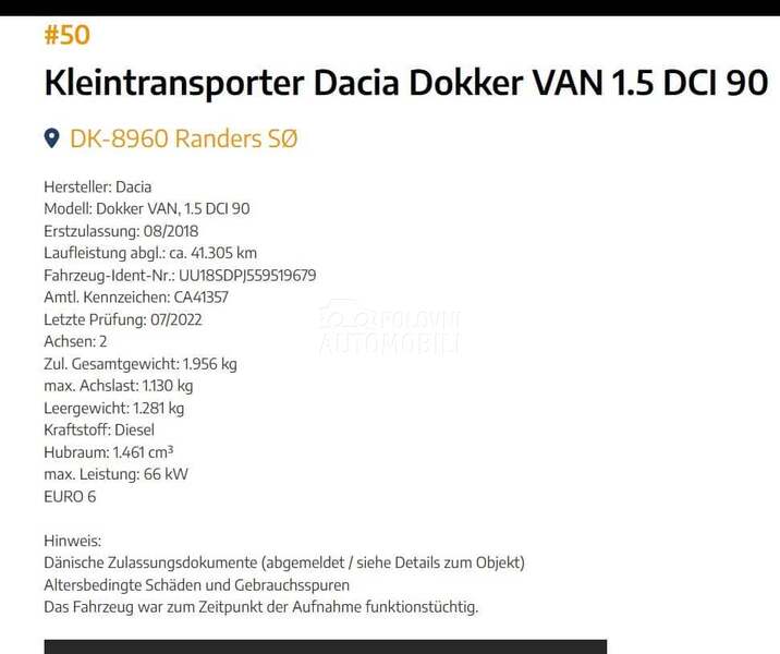 Dacia Dokker 1.5 DCI