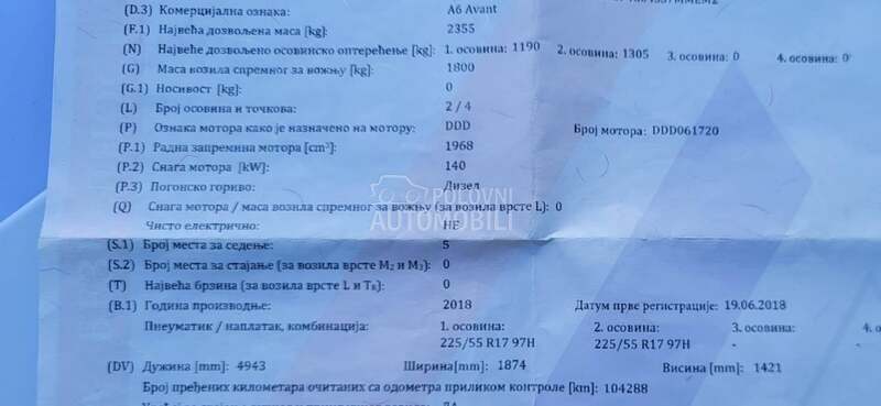 Audi A6 2.0 TDI 158.000 K.M