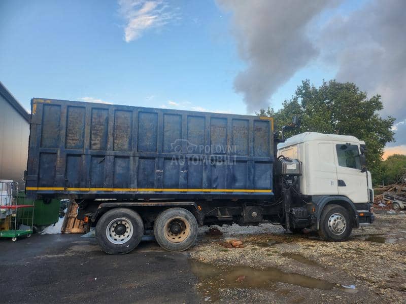 Scania 124L kiper i kran