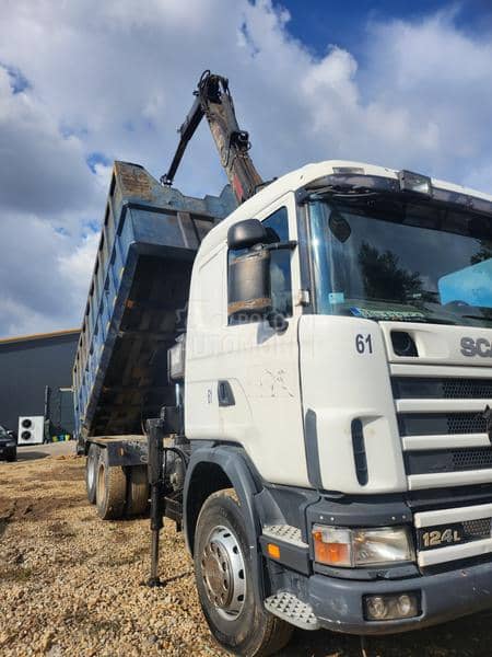 Scania 124L kiper i kran