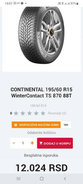 Continental 195/60 R15 Zimska