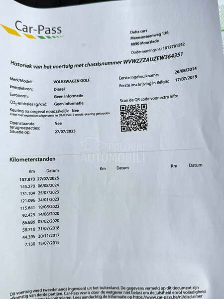 Volkswagen Golf 7 Pano/157k.m/CUP Edt