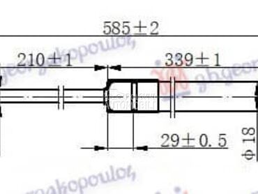 (NEMA) AMORTIZER HAUBE (585... za Mercedes Benz CLK Klasa od 2002. do 2009. god.
